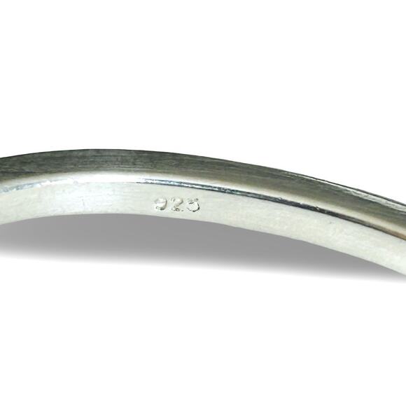 Mexico Inlay Cuff Hinged Bracelet 925 Sterling Silver Black & Pearl Size 6.5” - Picture 5 of 6